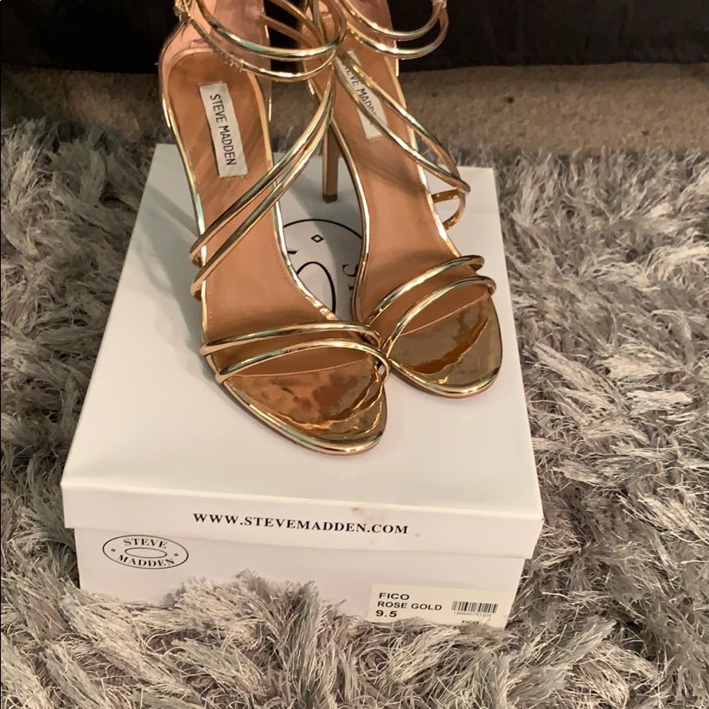Rose Gold Steve Madden Strappy Heels
